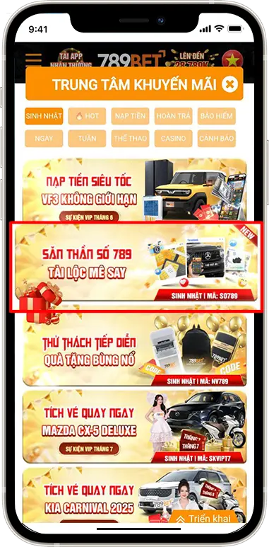 Bước 2: Chọn ưu đãi  ''SĂN THẦN SỐ 789''.